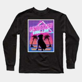 Vaporwave Aesthetic 80th Dog Synthwave Retro Long Sleeve T-Shirt